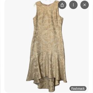 Badgley Mischka Champagne Lace Gown